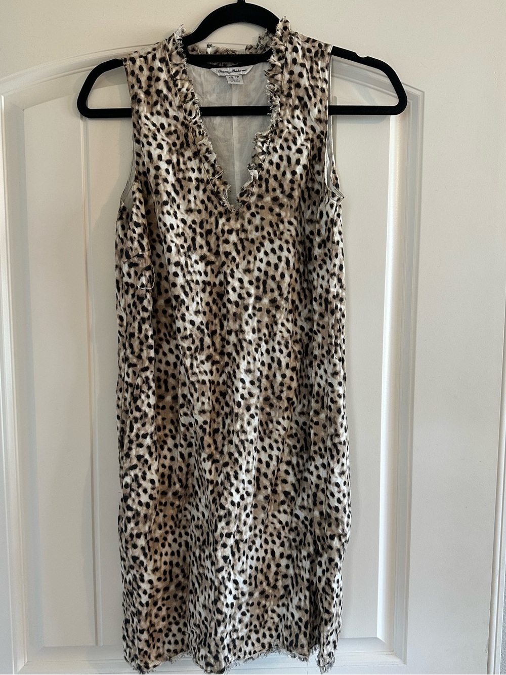 Tommy Bahama Leopard Linen Sleeveless Dress with Pockets Size XS